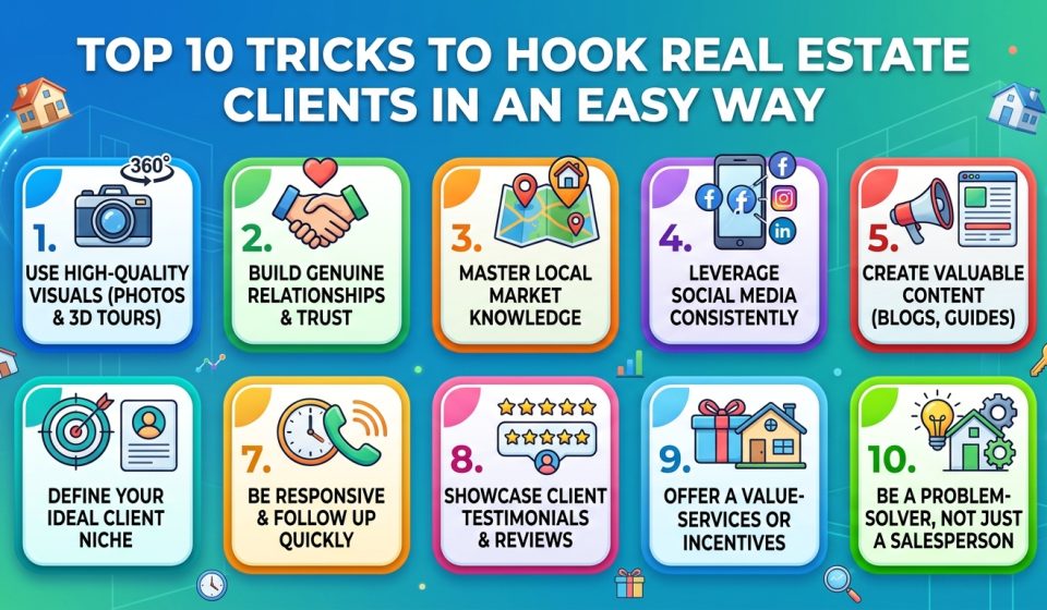 Top 10 Tricks To Hook Real Estate Clients In Easy Way